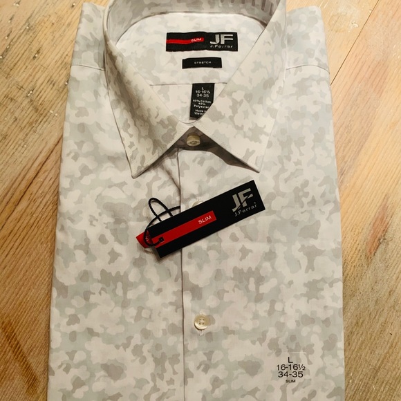 jf j.ferrar Other - NWT J Ferrar white camo slim shirt